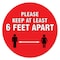Signmission Please Keep At Least 6 Ft Non-Slip Floor Graphic, 16" x 16", FD-C-16-99997 FD-C-16-99997 - alternate 1